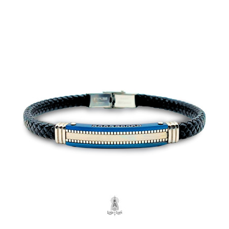 Pulseira em Pele e Aço