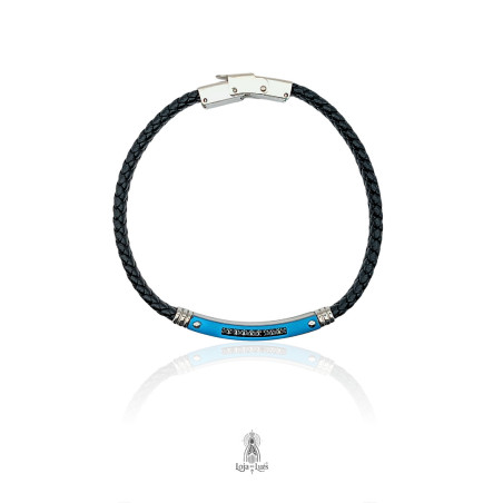 Pulseira em Pele e Aço