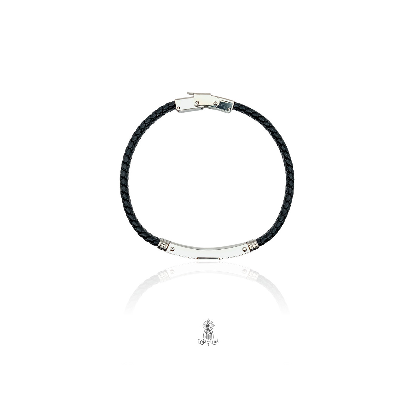 Pulseira em Pele e Aço