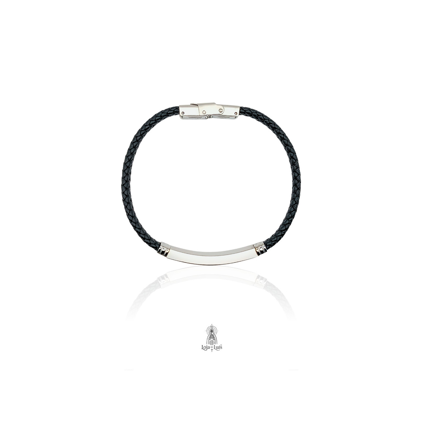 Pulseira em Pele e Aço