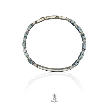 Pulseira com Cruz Mista Bicolor