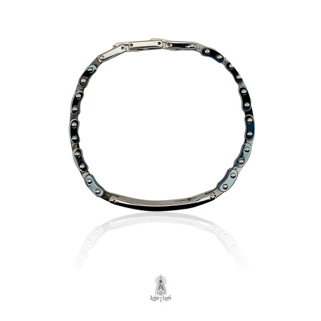 Pulseira com Cruz Mista Bicolor