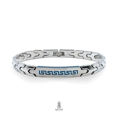 Pulseira Grega em Aço Bicolor