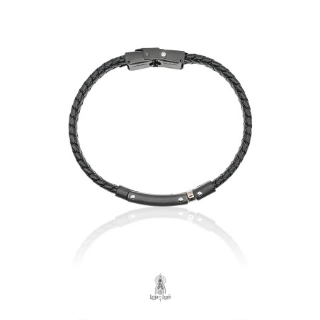 Pulseira em Pele e Aço