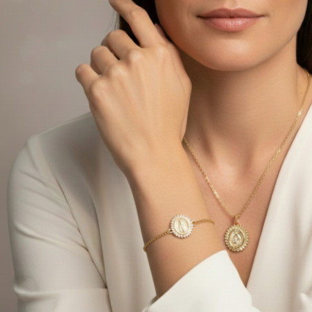 Pulseira Milagrosa Bicolor Oval