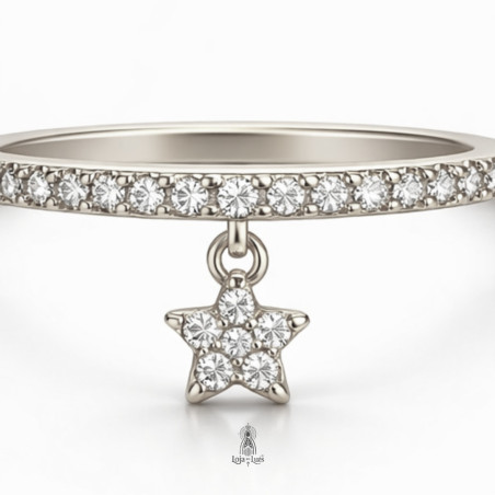 Meia Aliança com Cristais e Estrela