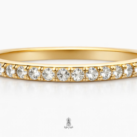 Meia Aliança com Cristais