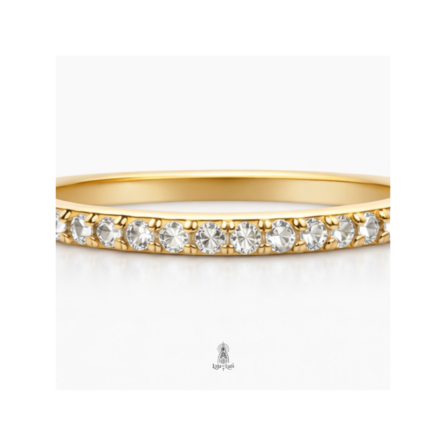 Meia Aliança com Cristais