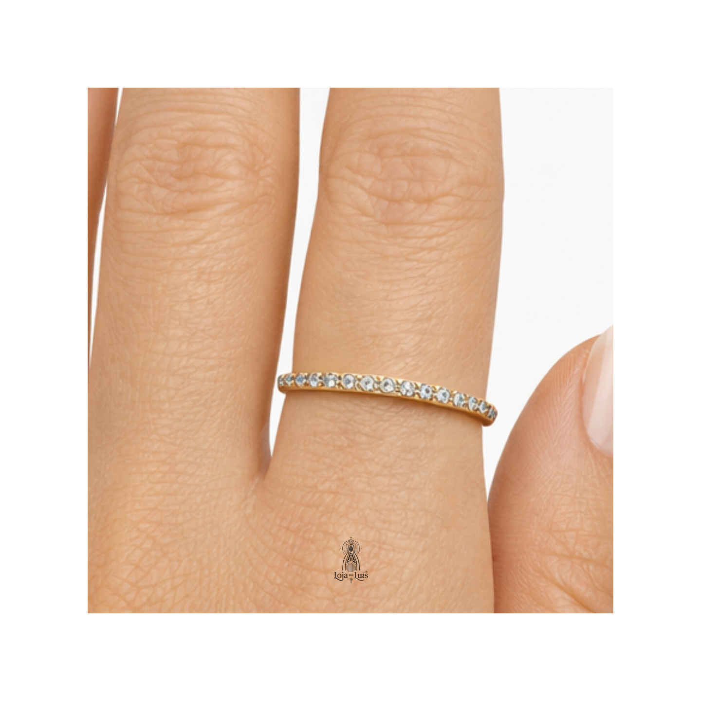 Meia Aliança com Cristais