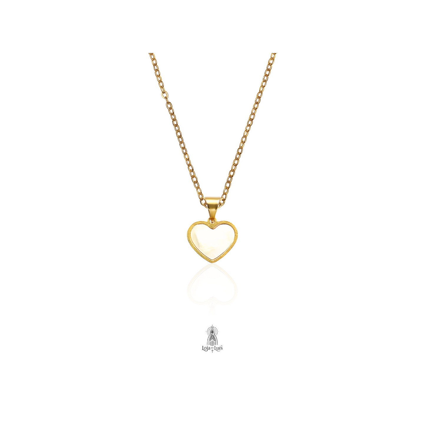 Colar Coração Madrepérola