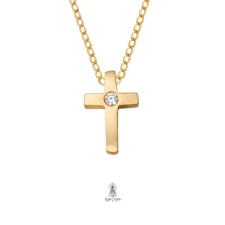 Colar Cruz Latina com Brilhante