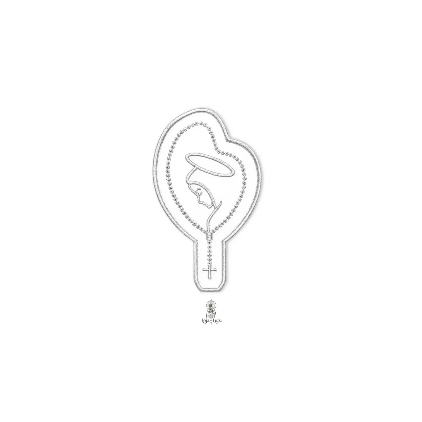 Emblema Terço N. Sra. de Fátima - Prateado