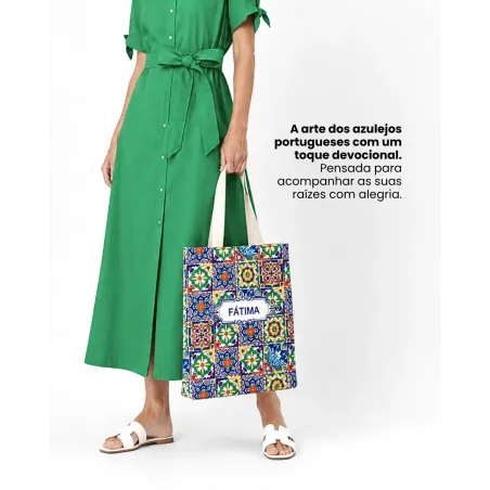 Bolsa Tote Azulejos Coloridos Fátima