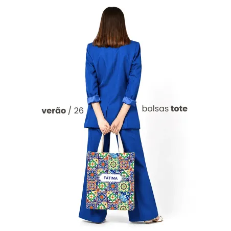 Bolsa Tote Azulejos Coloridos Fátima