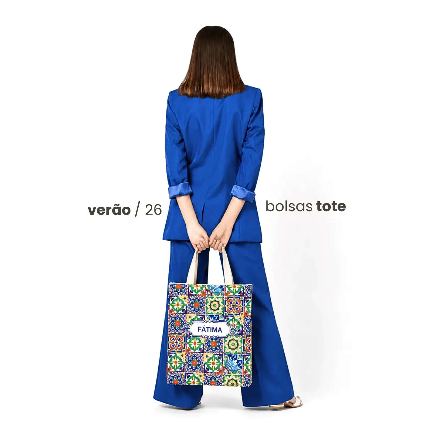 Bolsa Tote Azulejos Coloridos Fátima