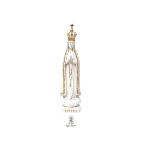 Fátima, 27,5 cm - Branca com Dourado
