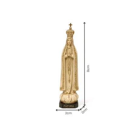 Fátima, 8,5 cm - Bege com Dourado