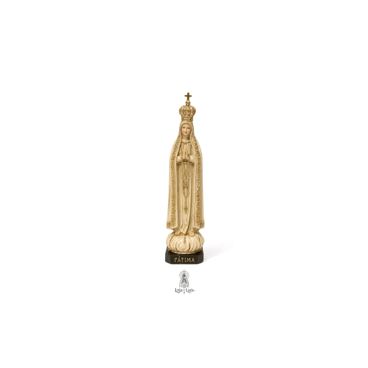 Fátima, 13,5 cm - Bege com Dourado
