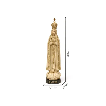 Fátima, 13,5 cm - Bege com Dourado