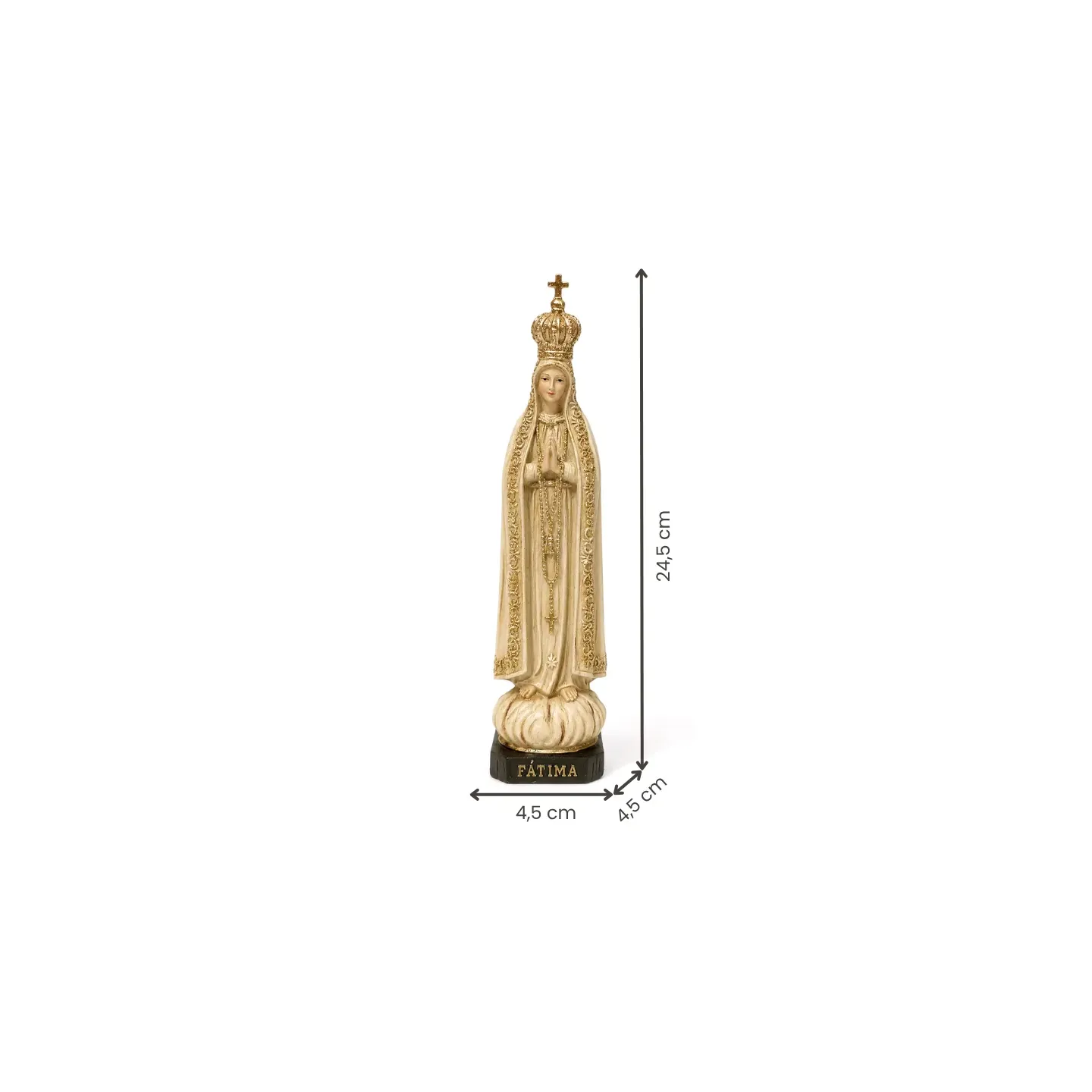 Fátima, 24,5 cm - Bege com Dourado