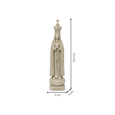 Fátima, 13,5 cm - Cinza com Dourado