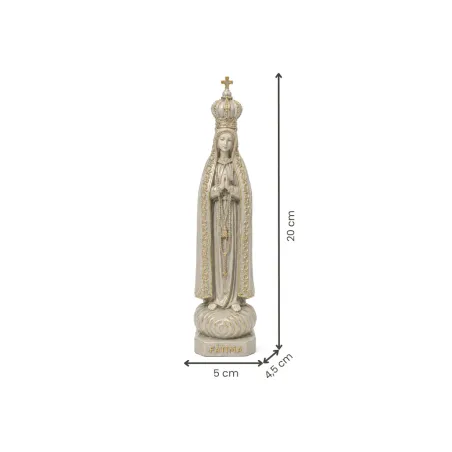 Fátima, 20 cm - Cinza com Dourado