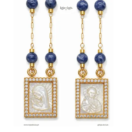 Escapulário Equilíbrio - Maria, Sodalite