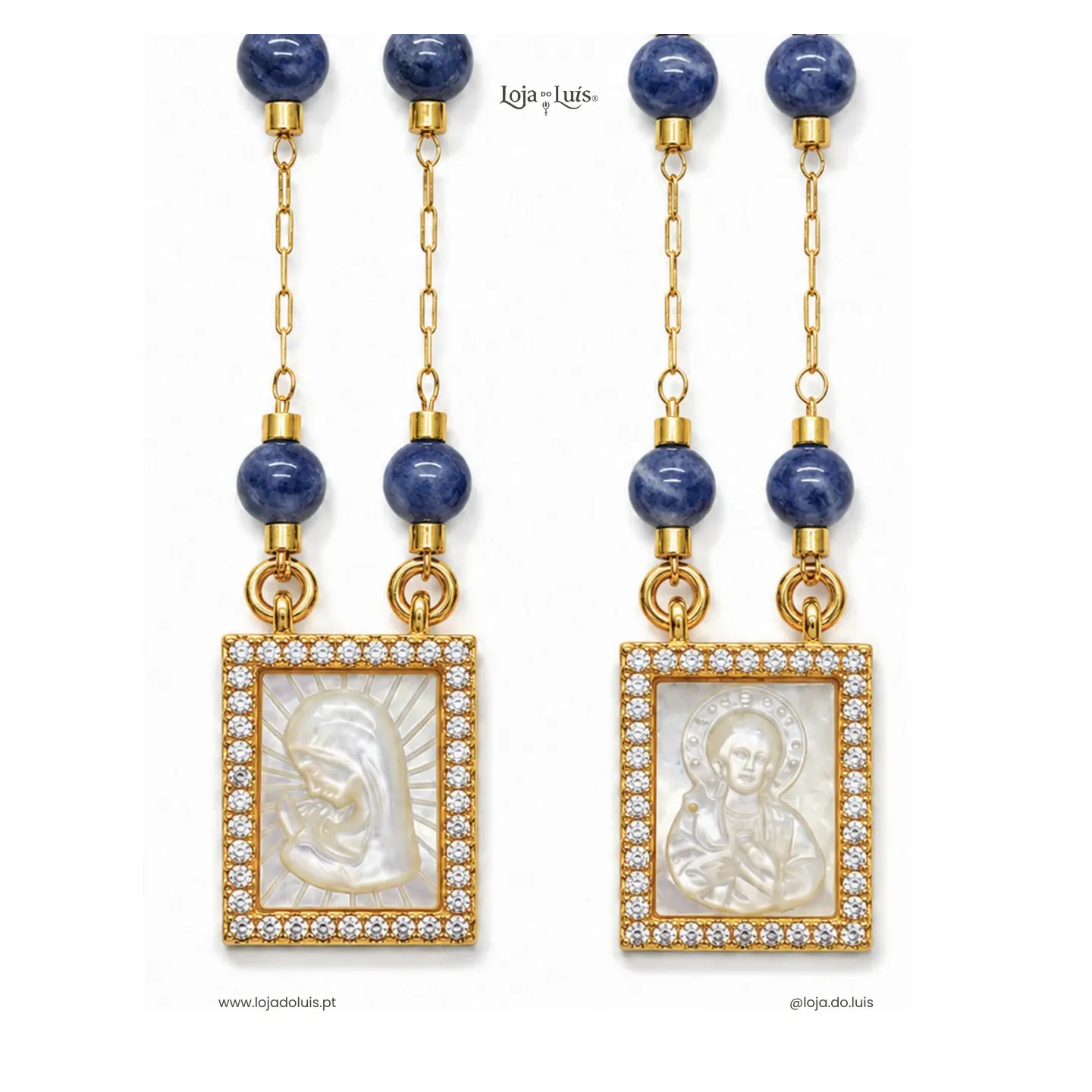 Escapulário Equilíbrio - Maria, Sodalite