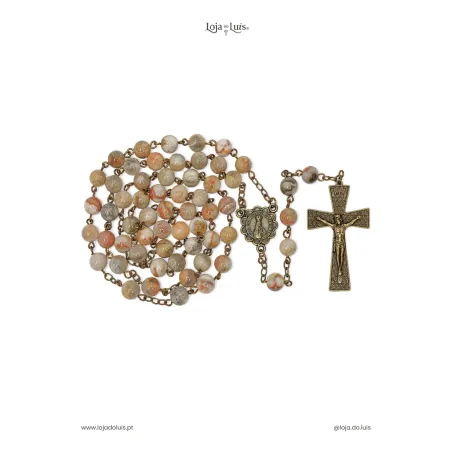 Terço Fátima, Bronze, 8mm - Ágata Crazy