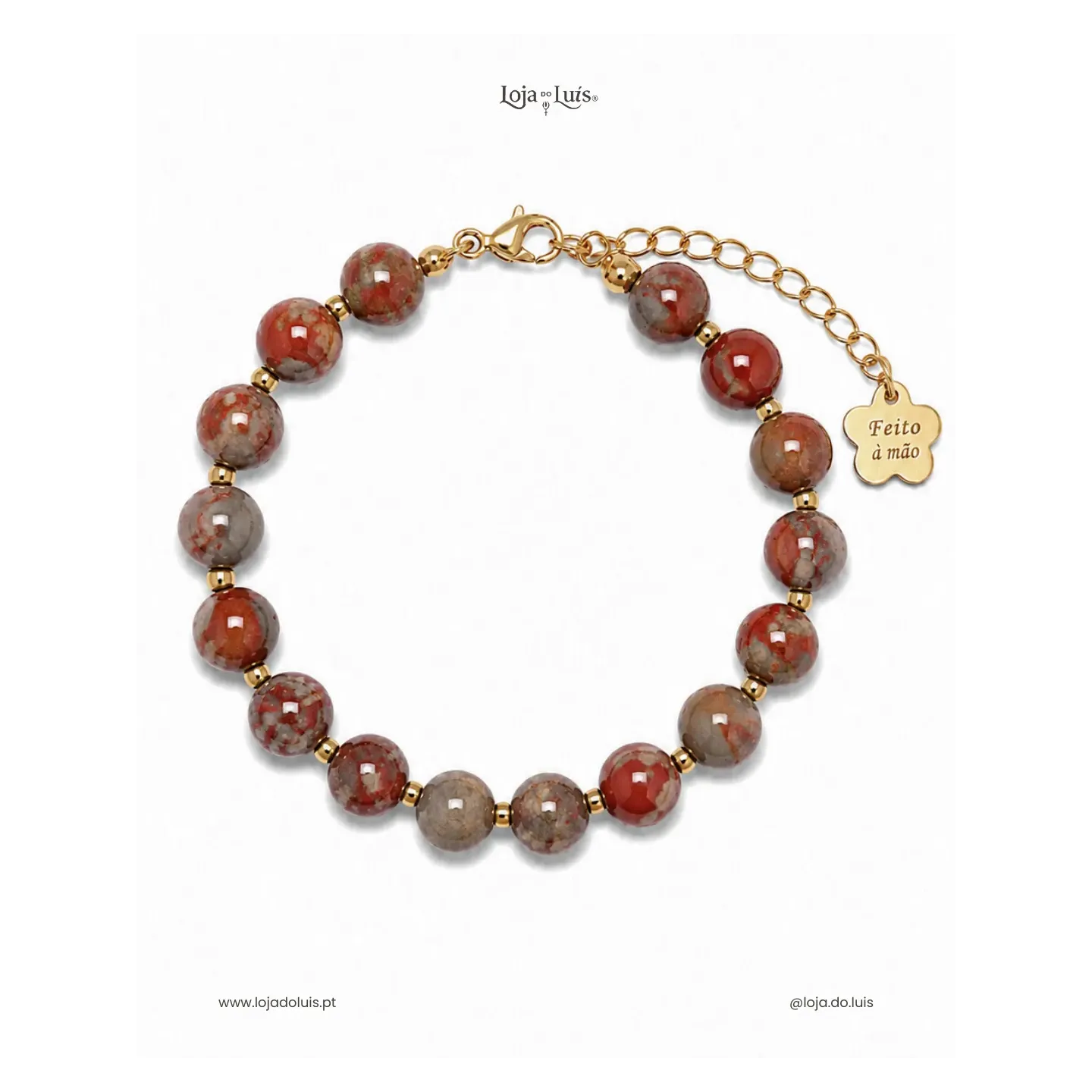Pulseira Equilíbrio, 8mm - Jaspe Sardo