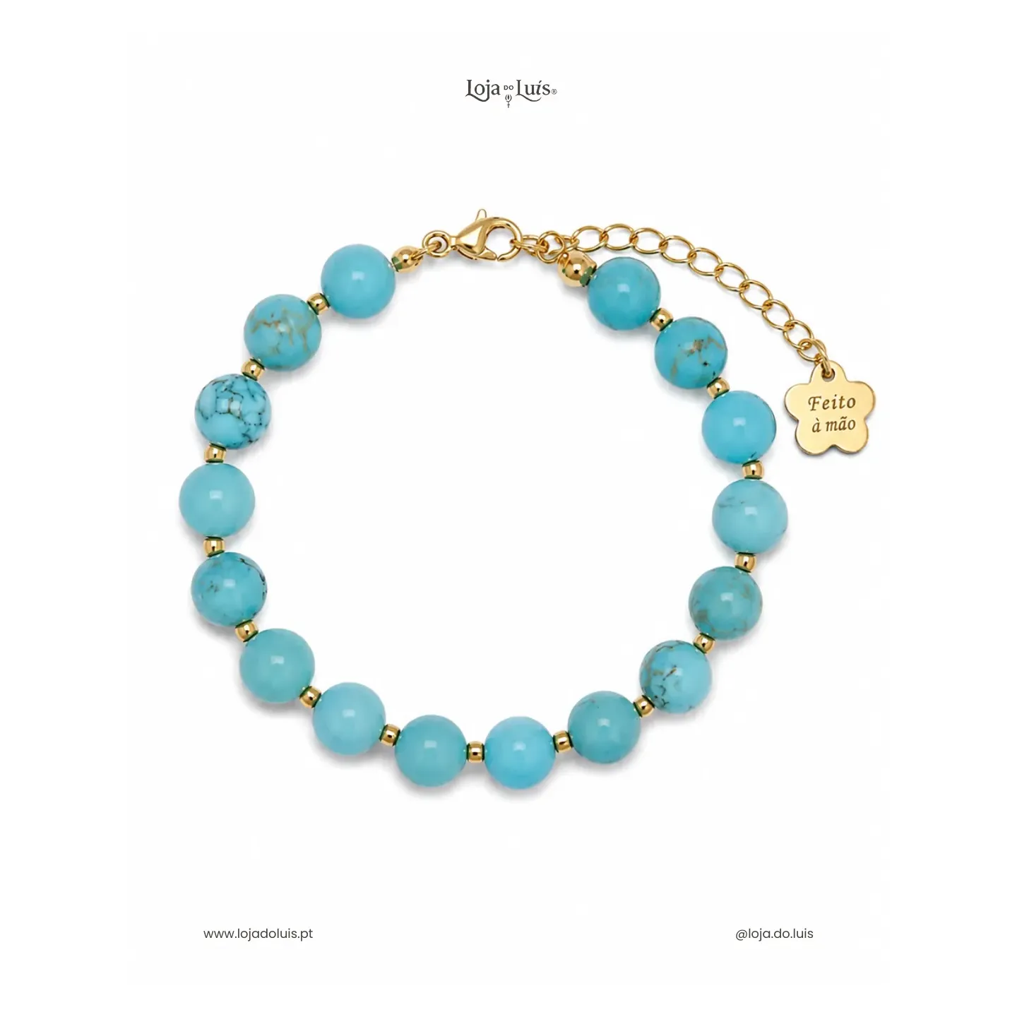 Pulseira Equilíbrio, 8mm - Turquesa