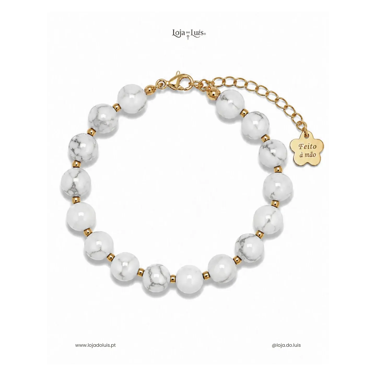 Pulseira Equilíbrio, 8mm - Howlite