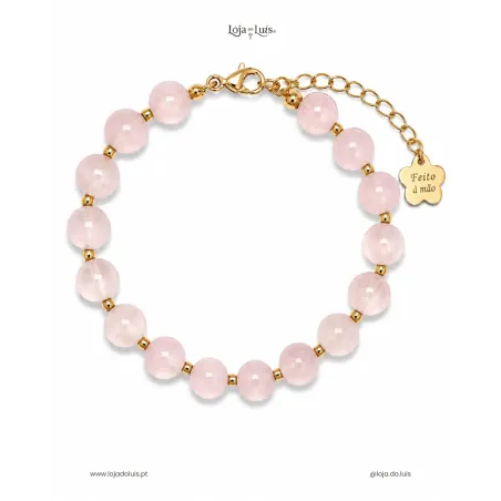 Pulseira Equilíbrio, 8mm - Quartzo Rosa
