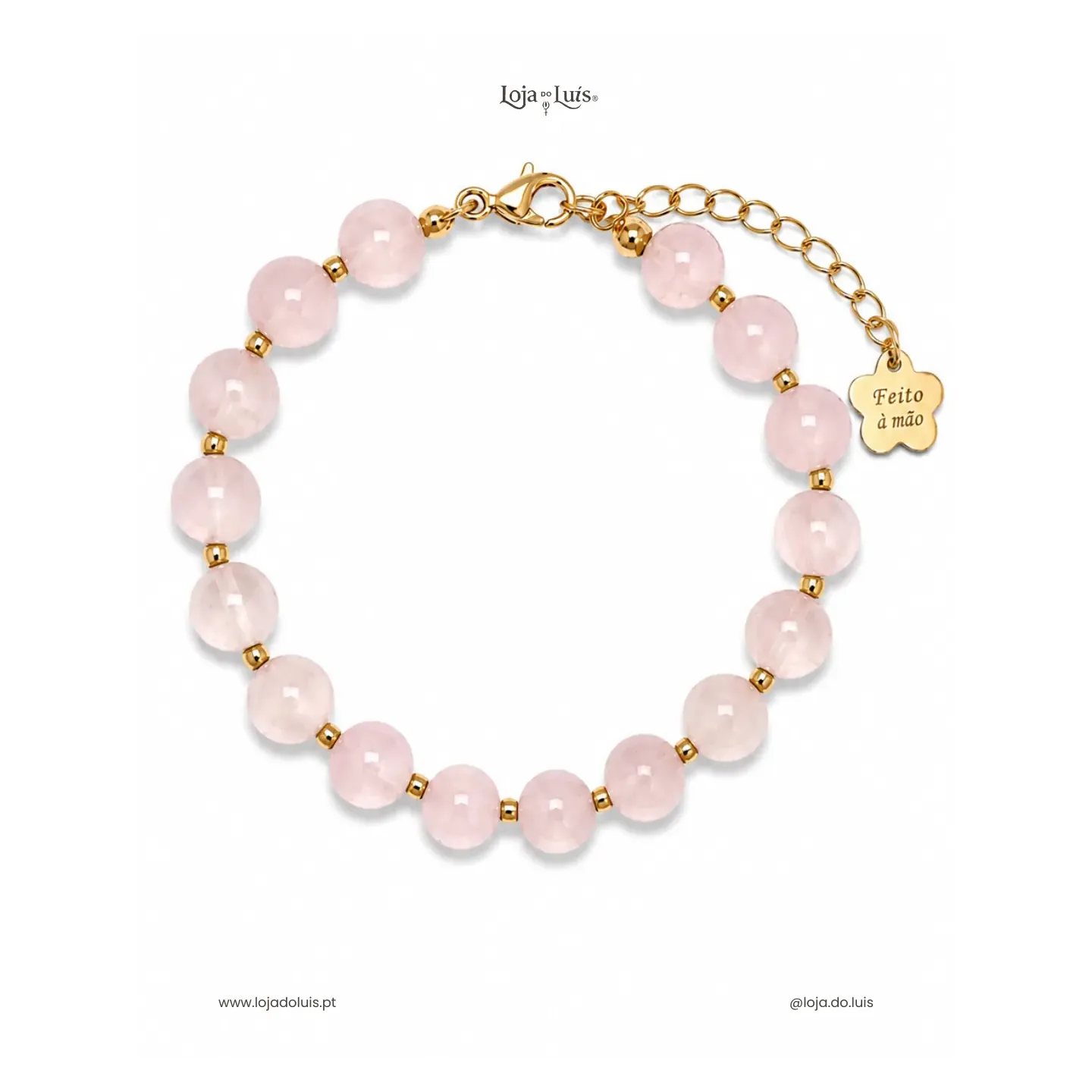 Pulseira Equilíbrio, 8mm - Quartzo Rosa