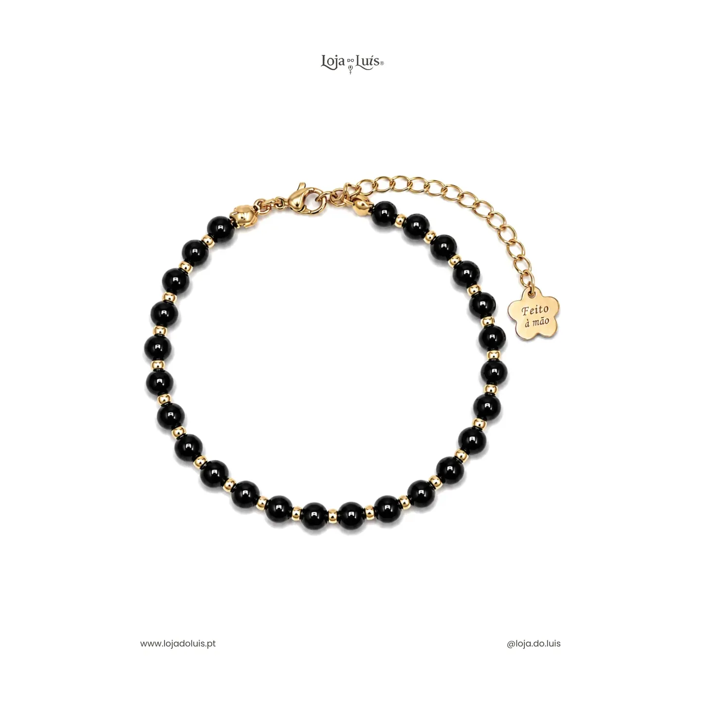 Pulseira Equilíbrio, 4mm - Ónix Preto