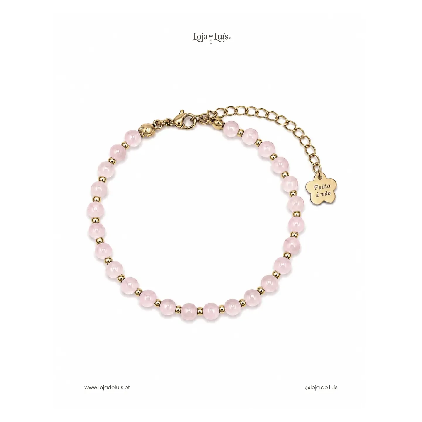 Pulseira Equilíbrio, 4mm - Quartzo Rosa