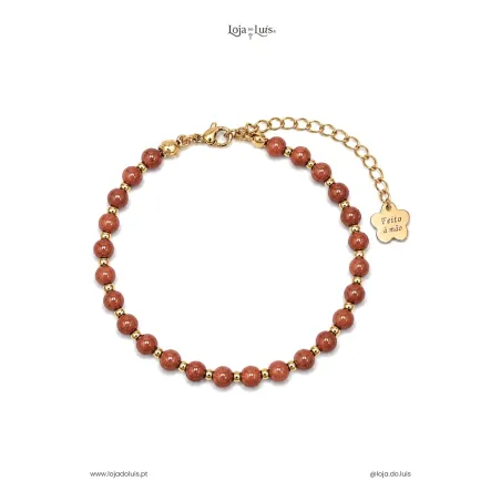 Pulseira Equilíbrio, 4mm - Pedra do Sol (Goldstone)