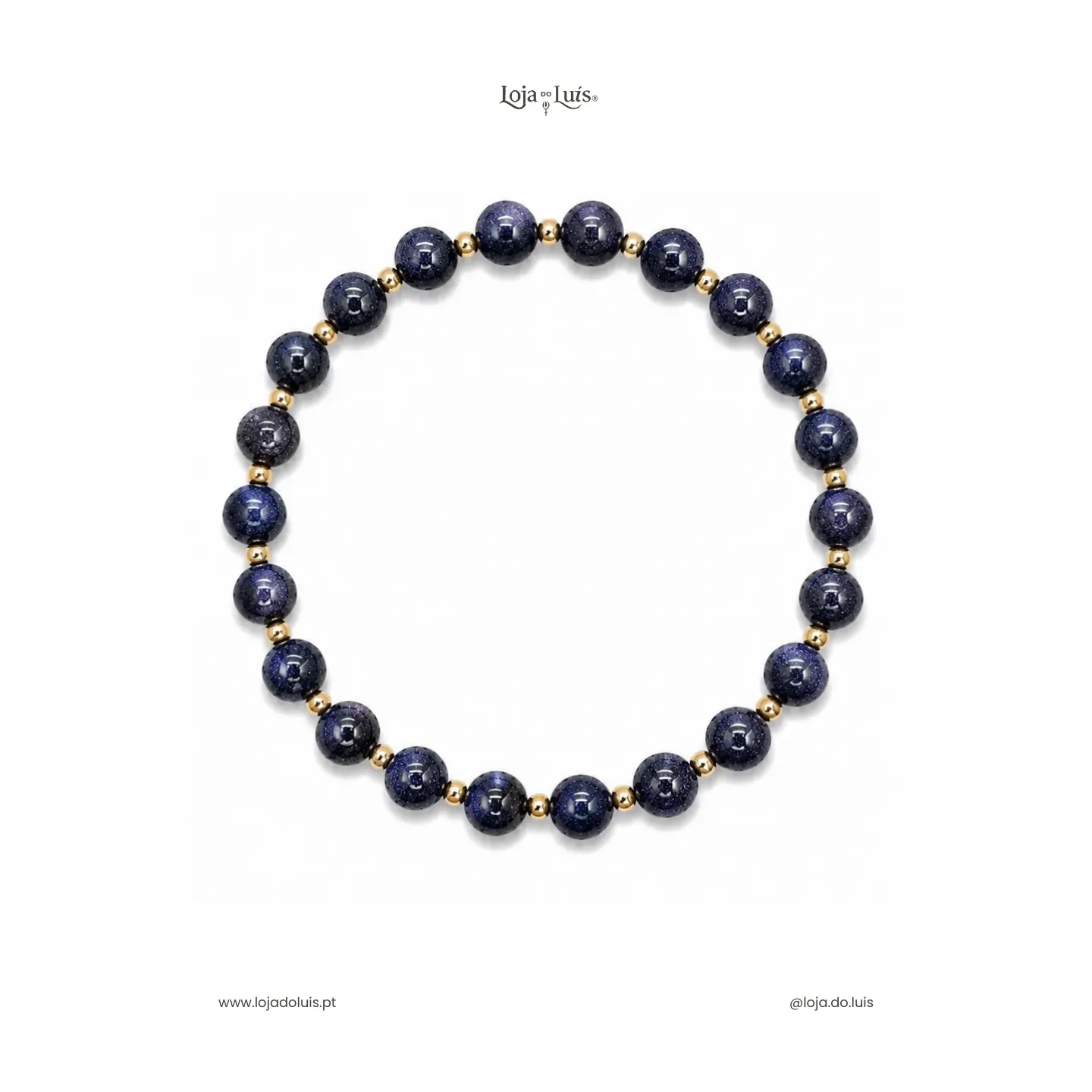 Pulseira Equilíbrio, 6mm - Pedra Estrela (Blue Sandstone)
