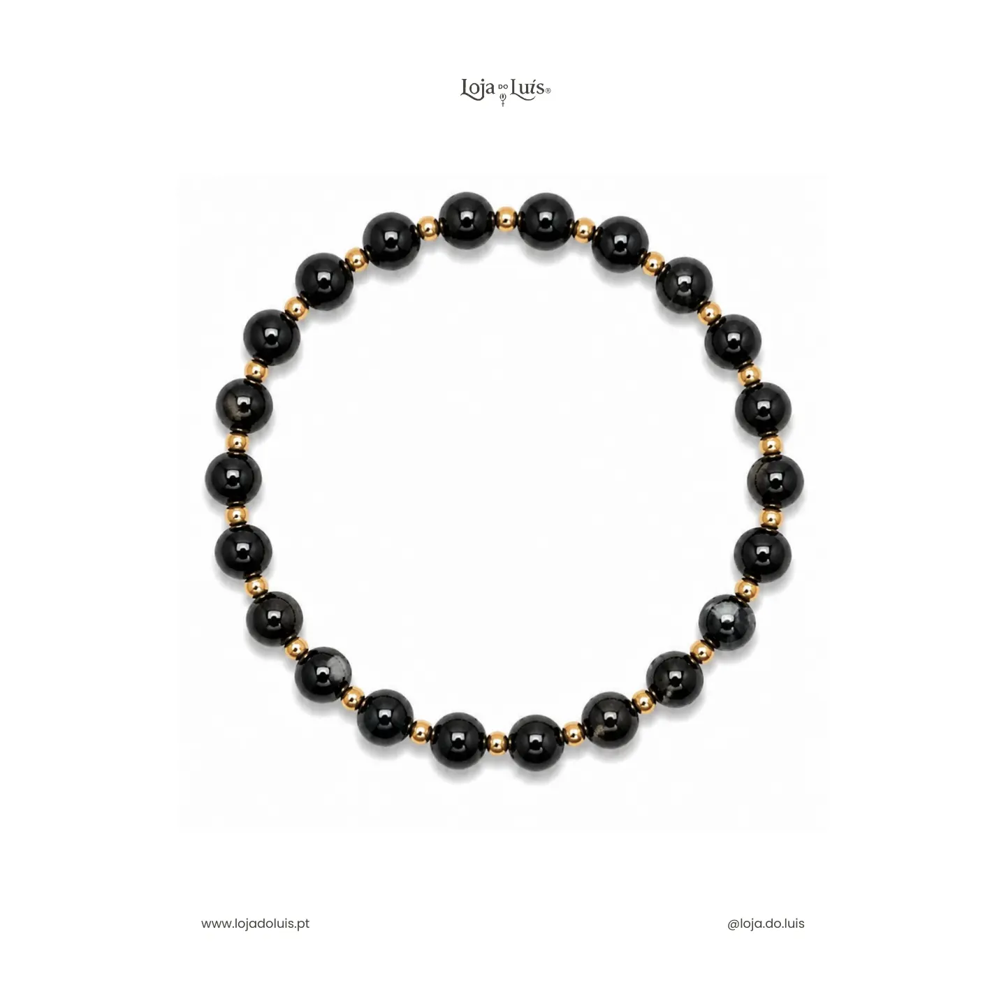 Pulseira Equilíbrio, 6mm - Turmalina Preta