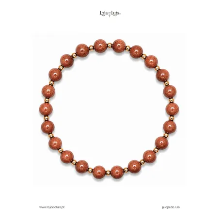 Pulseira Equilíbrio, 6mm - Pedra do Sol (Goldstone)