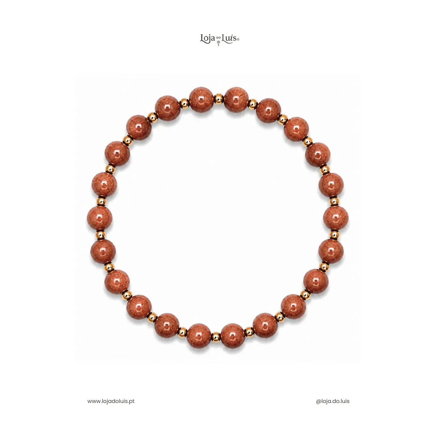Pulseira Equilíbrio, 6mm - Pedra do Sol (Goldstone)