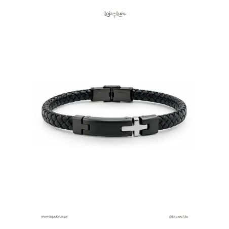 Pulseira em Pele e Aço
