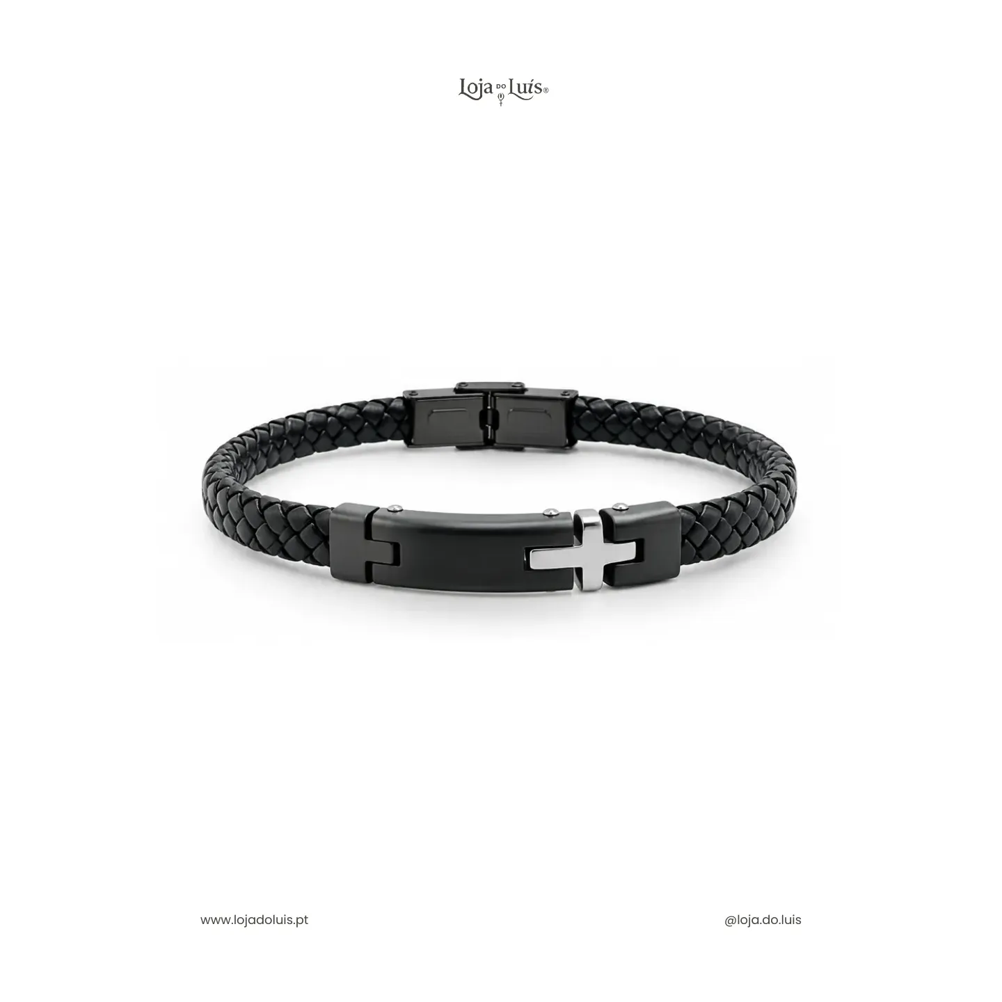 Pulseira em Pele e Aço