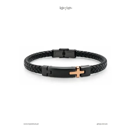 Pulseira em Pele e Aço