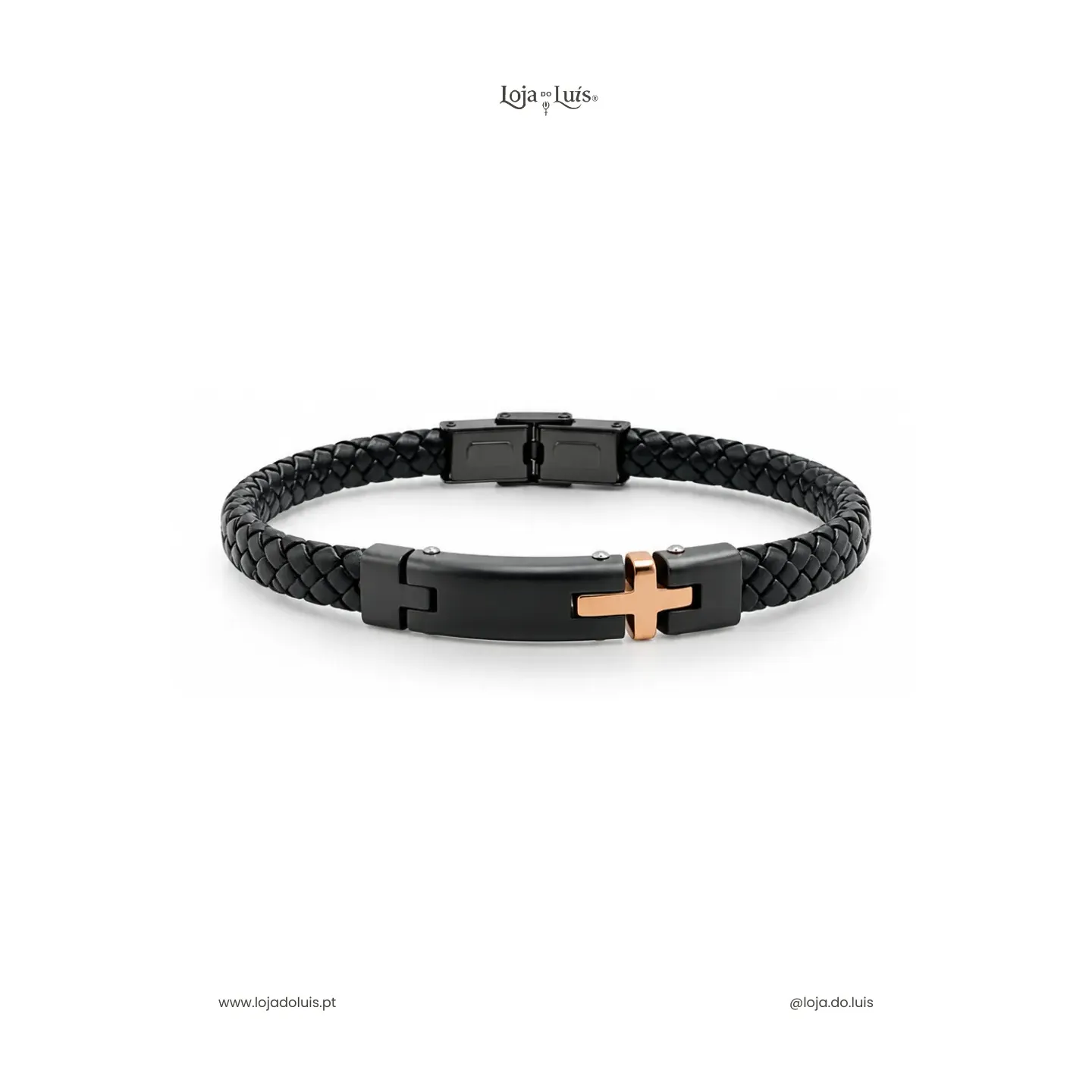 Pulseira em Pele e Aço