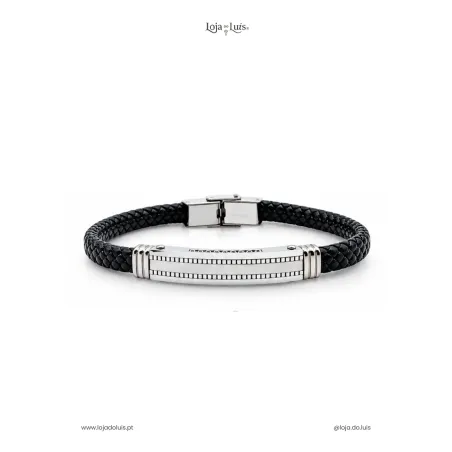 Pulseira em Pele e Aço