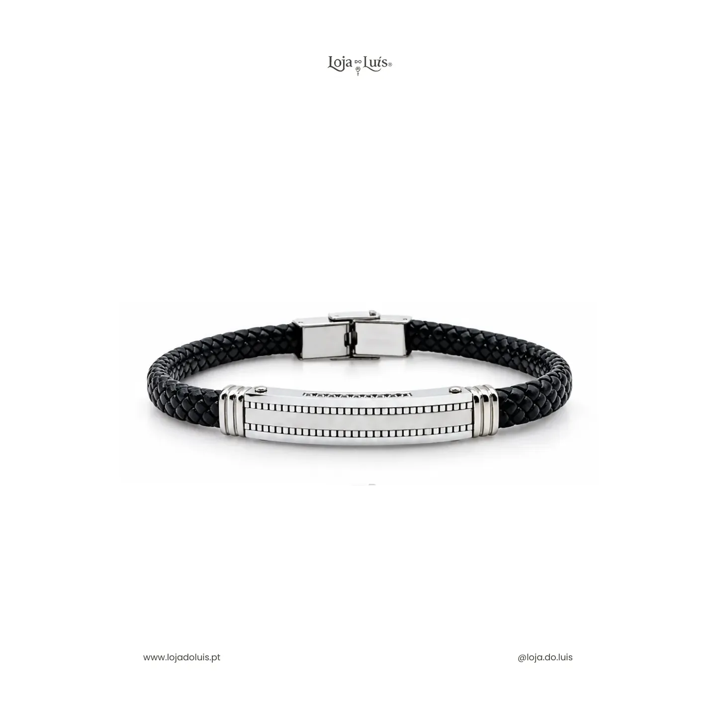 Pulseira em Pele e Aço