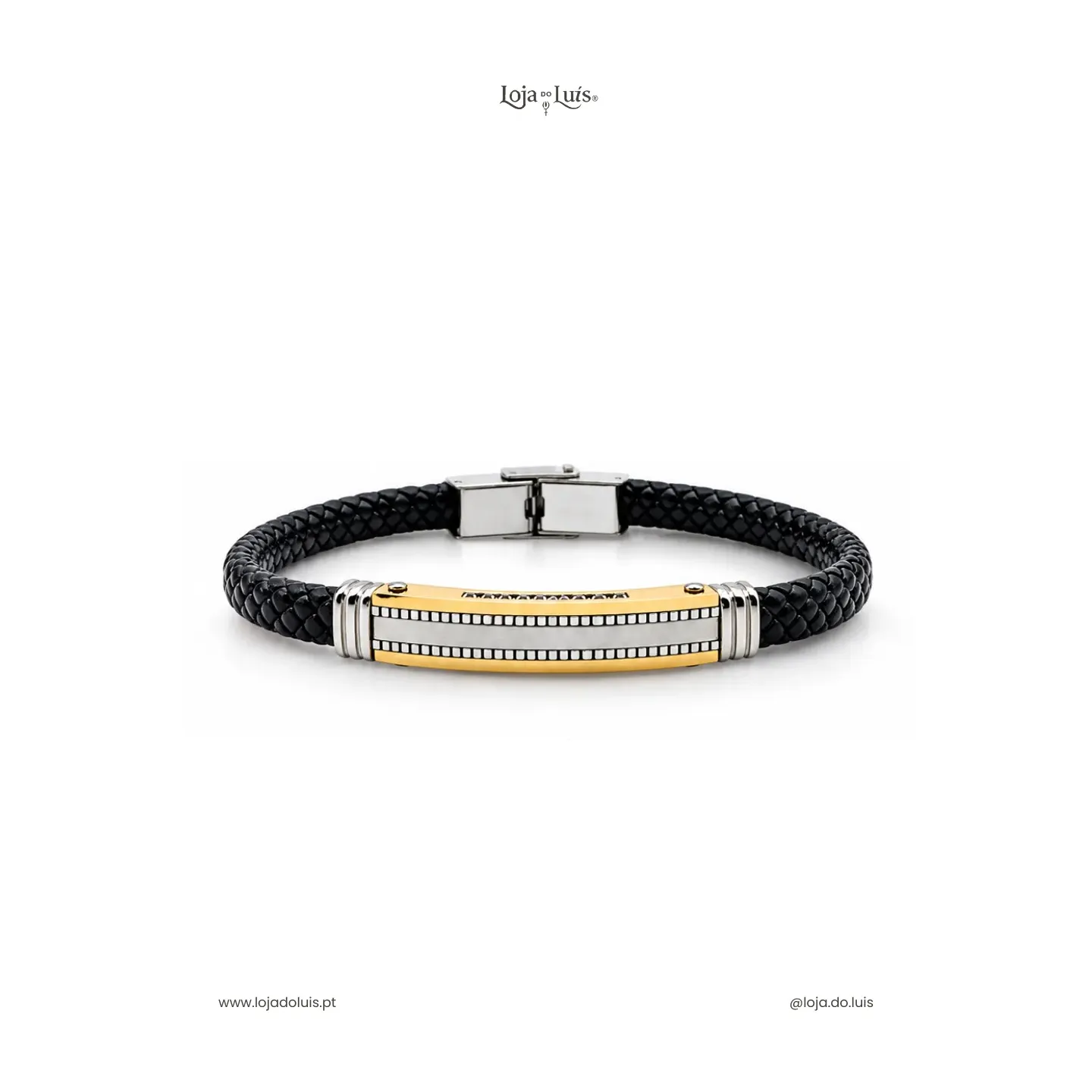 Pulseira em Pele e Aço