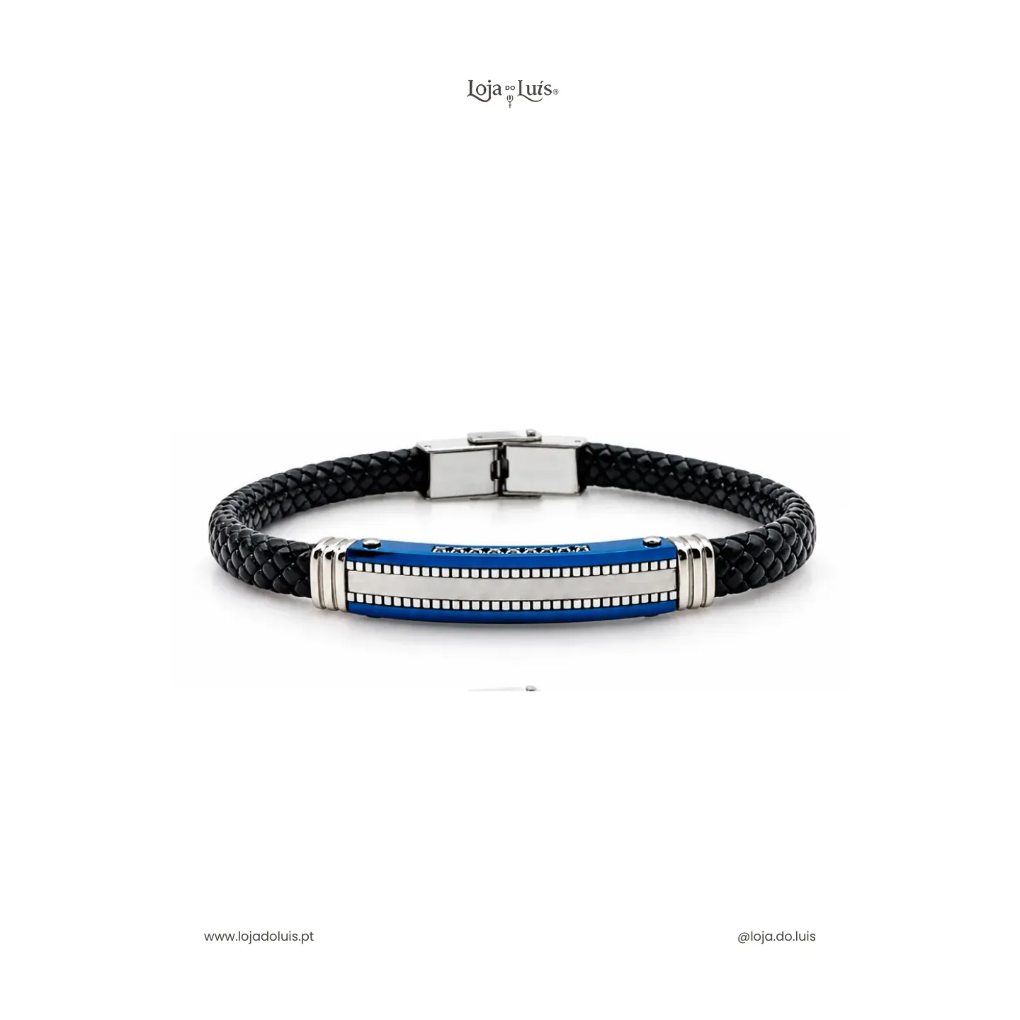 Pulseira em Pele e Aço