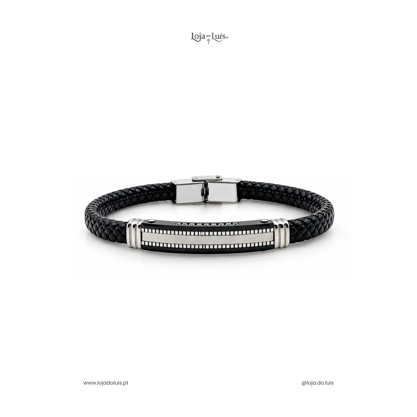 Pulseira em Pele e Aço